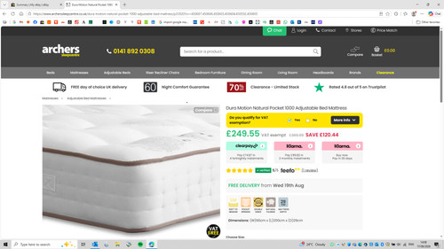 Two 200cm king size - x, =
